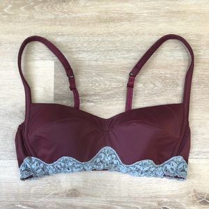Vie Lace-Trimmed Maroon Bralette